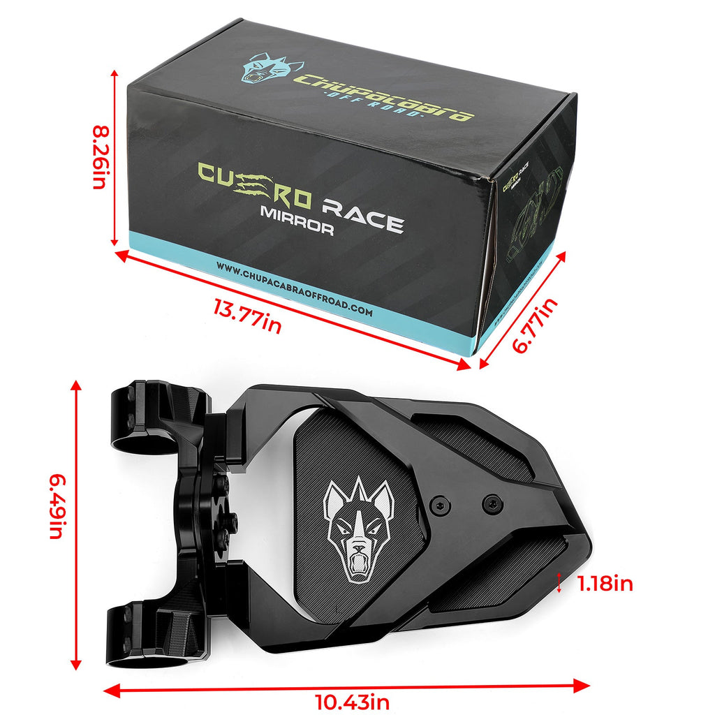 Chupacabra Offroad Cuero Race UTV Side Mirror Set Black