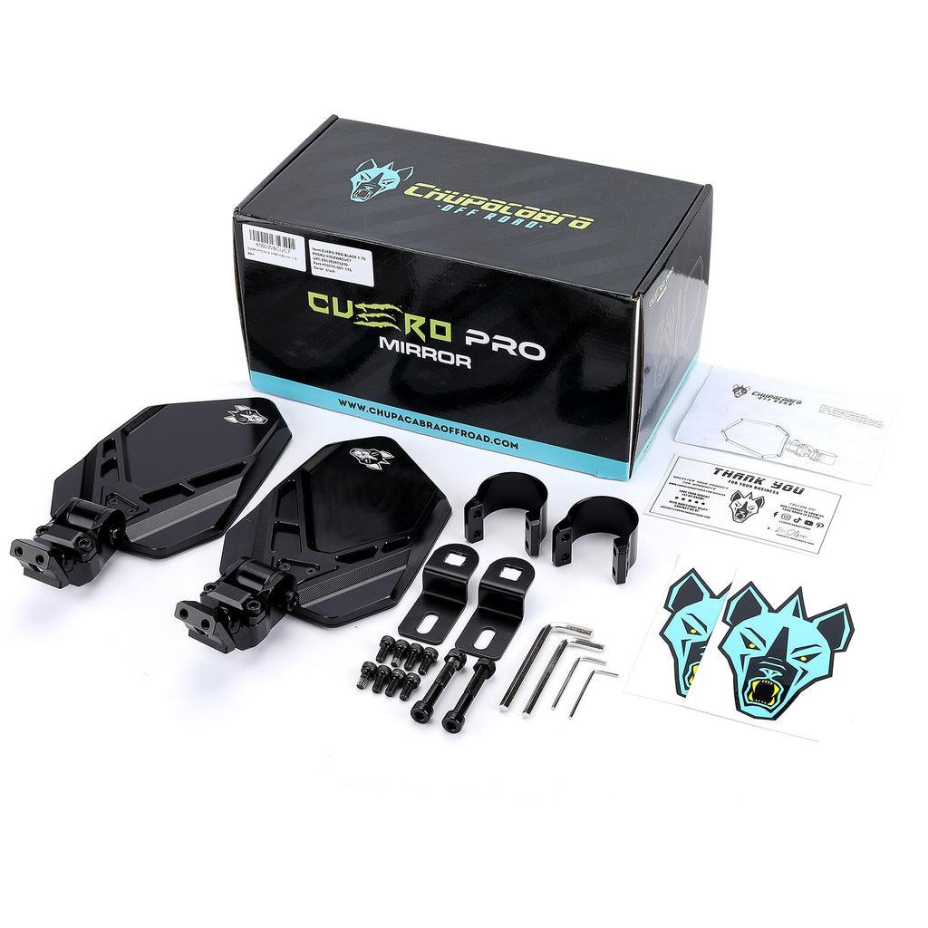 Chupacabra Offroad Cuero Pro UTV Side Mirror Set Black