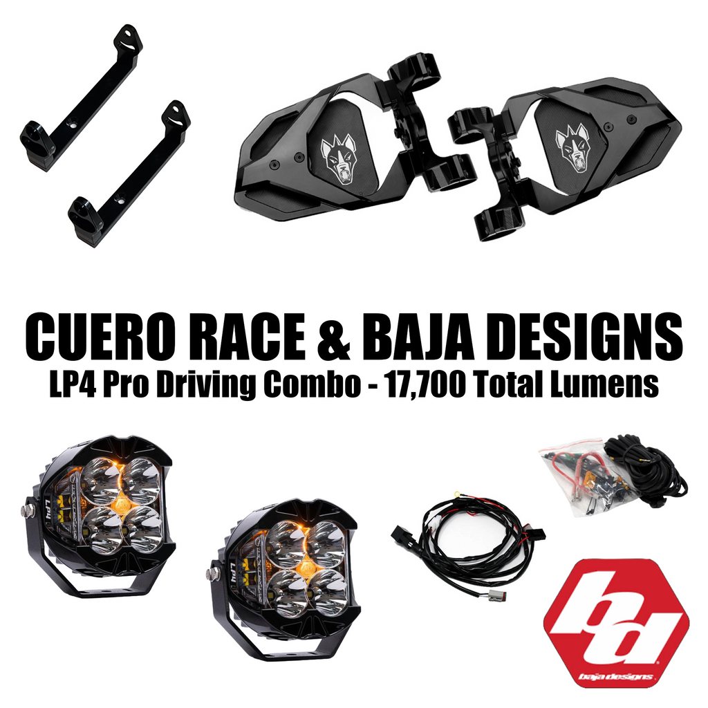 Chupacabra Offroad Cuero Race Mirror Baja Designs LP4 Light Combo