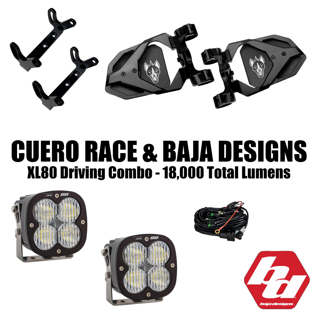 Chupacabra Offroad Cuero Race Mirror Baja Designs XL80 Light Combo